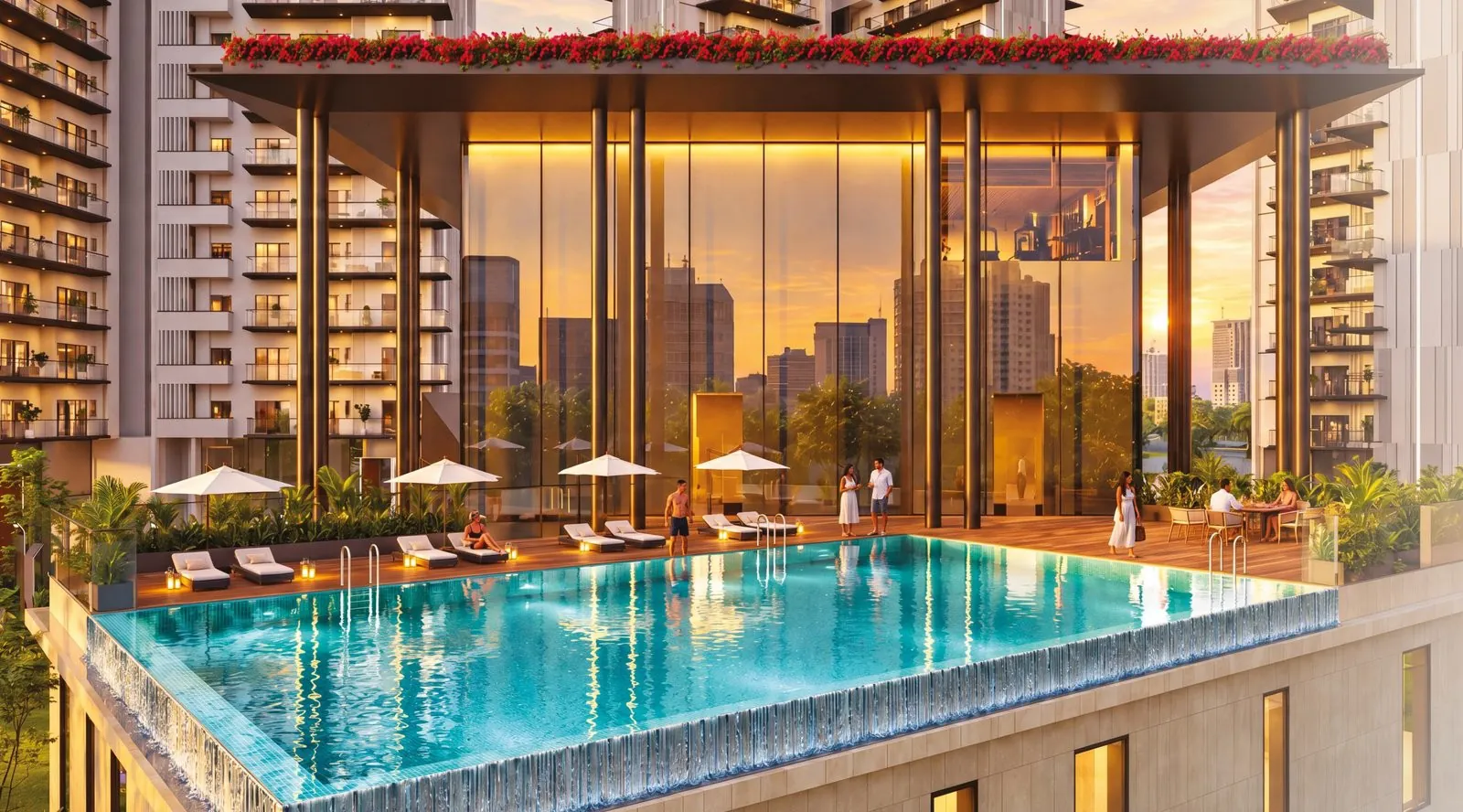 Infinity pool of Wave Veridia Heights, Wave City Ghaziabad